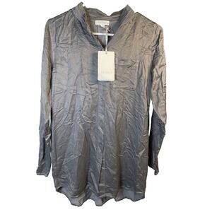 Crossley Made in Italy Men's XS Button Up Long Sleeve Shirt Gray Business Casual